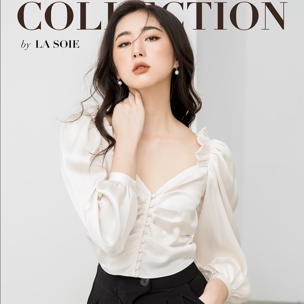 La Soie Crop Silk Blouse